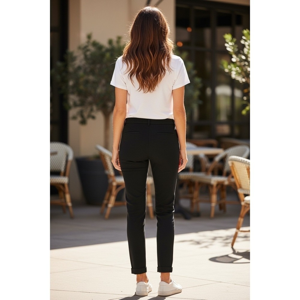 NWT Ann Taylor The Ankle Pants Size 0 Black High Rise Slim Bi-Stretch Cuffed - Picture 2 of 11